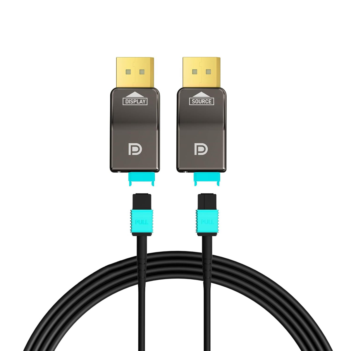 RUIPRO 8K detachable full fiber optic DisplayPort 1.4 cable, armored design with 32.4Gbps bandwidth for high-resolution monitors and gaming setups