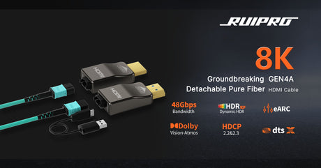 Introducing the Revolutionary RUIPRO 8K GEN4A Detachable Full Fiber HDMI Cable: The Future of HDMI Connectivity