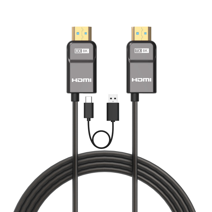RUIPRO 8K Armored Full Fiber Optic HDMI 2.1 Cable, 48Gbps, 8K@60Hz / 4K@120Hz