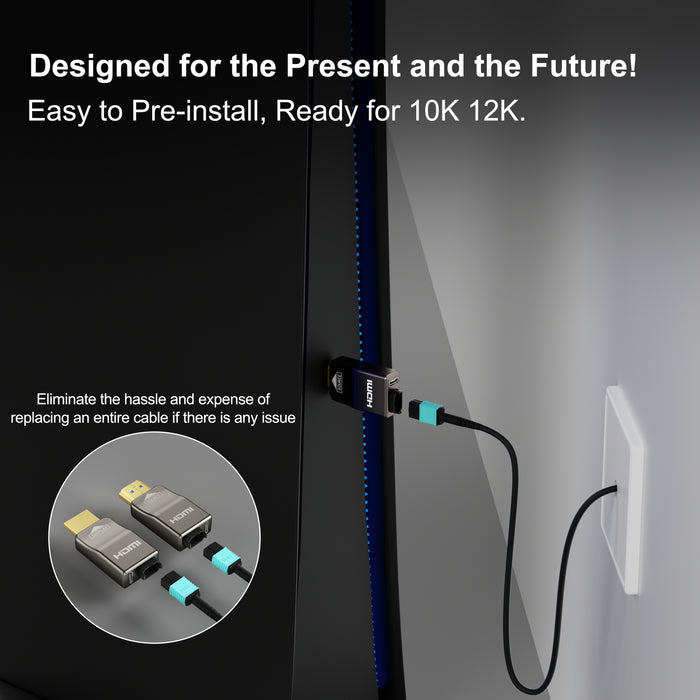 Coming Soon: RUIPRO 8K Detachable Pure Fiber Optical Armored HDMI 2.1 Cable, Ultra High Speed 48Gbps, Support 8K@60Hz 4K@120Hz, Dynamic HDR, eARC, Compatible with PS5/Xbox/HDTV/Blu-ray/Monitor/Projector