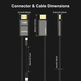 RUIPRO 8K Armored Full Fiber Optic HDMI 2.1 Cable, 48Gbps, 8K@60Hz / 4K@120Hz