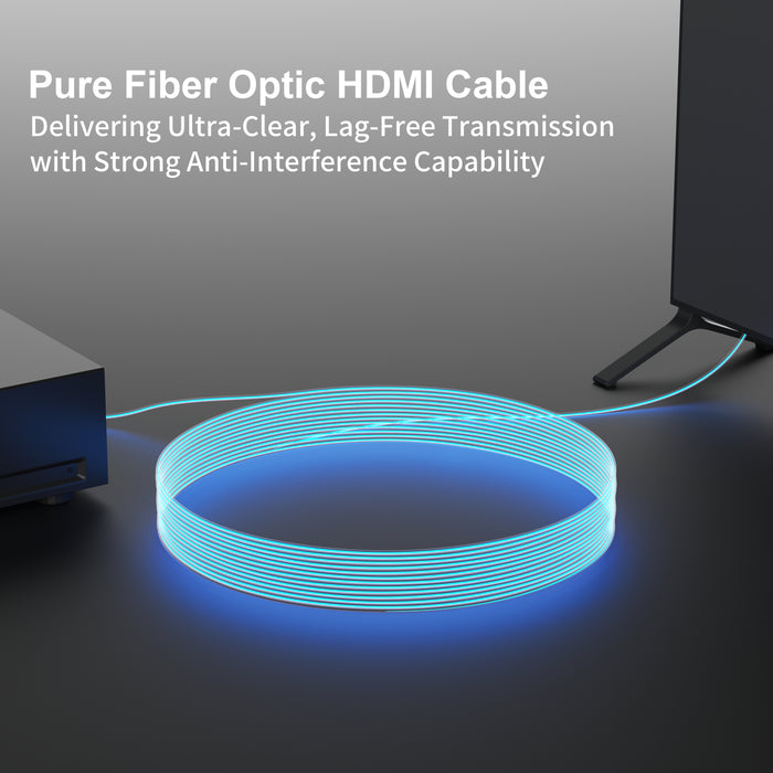 RUIPRO 8K Detachable Pure Fiber Optic HDMI 2.1 Cable, Ultra High Speed 48Gbps, Support 8K@60Hz 4K@120Hz, Dynamic HDR, eARC, Compatible with PS5/Xbox/HDTV/Blu-ray/Monitor/Projector