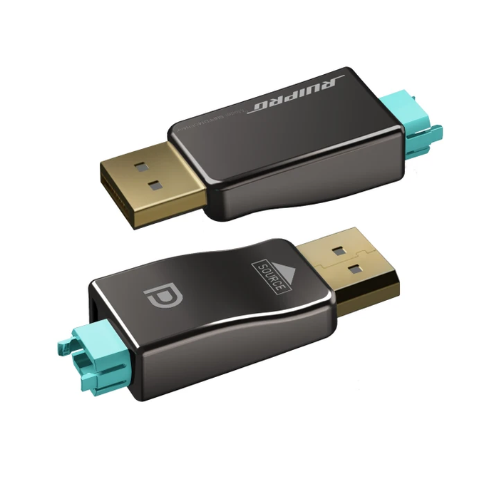 RUIPRO 8K detachable DisplayPort fiber optic connectors TX and RX pair with MPO interface