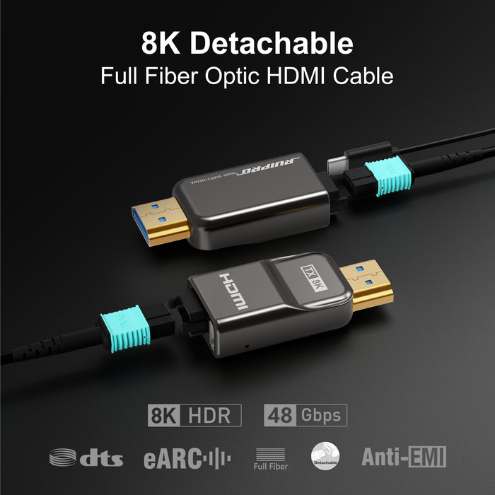 Yellowprice Fiber HDMI 2.1 Optic Cable (8K, 4K@120Hz) Ultra High Speed 48Gbps HDR EARC