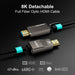 RUIPRO 8K detachable full fiber HDMI 2.1 cable supporting 48Gbps bandwidth, HDR, eARC, VRR and ALLM for high-performance home entertainment and gaming.