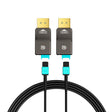 RUIPRO 8K detachable full fiber optic DisplayPort 1.4 cable, armored design with 32.4Gbps bandwidth for high-resolution monitors and gaming setups