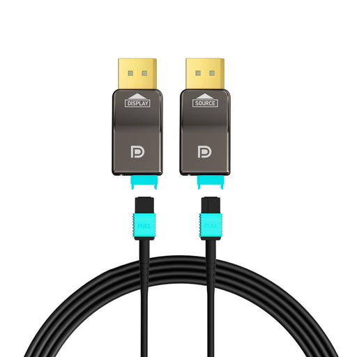 RUIPRO 8K detachable full fiber optic DisplayPort 1.4 cable, armored design with 32.4Gbps bandwidth for high-resolution monitors and gaming setups
