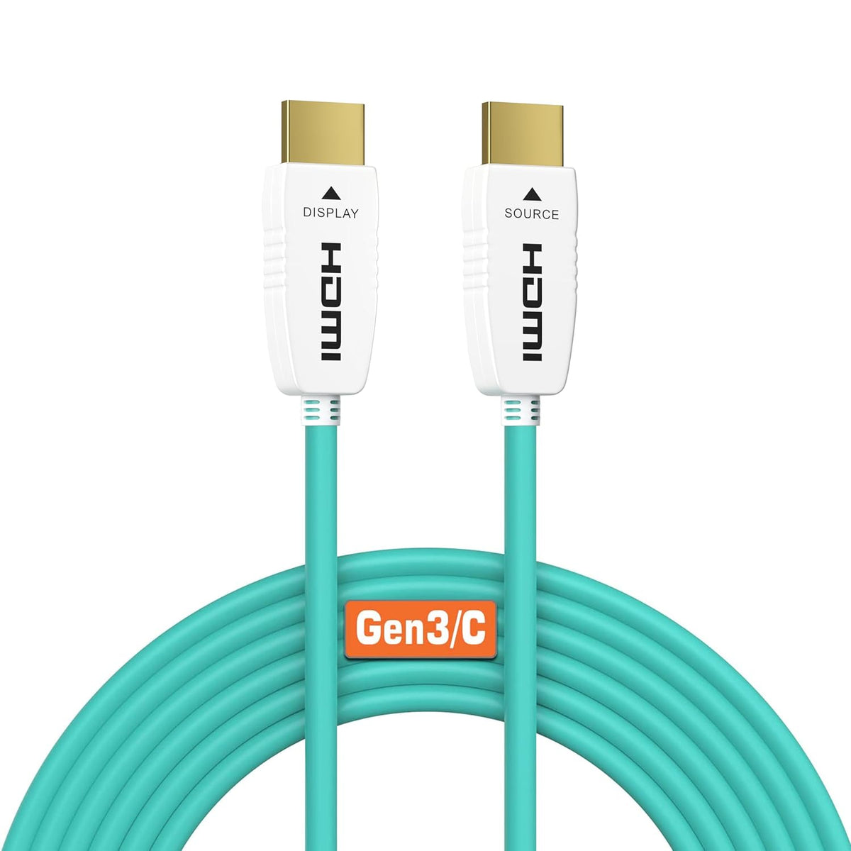 RUIPRO 8K fiber optic HDMI 2.1 cable Gen3/C version supporting 48Gbps, 8K60Hz, 4K120Hz, Dynamic HDR and eARC for gaming, home theater and projectors.