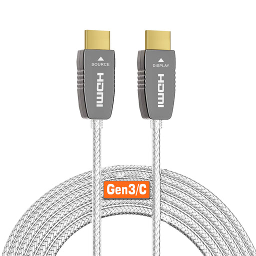 RUIPRO 8K Fiber Optic HDMI 2.1b Certified Gen3/C Cable with gold-plated connectors, ultra high speed 48Gbps for 8K60Hz and 4K120Hz displays