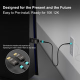 RUIPRO detachable HDMI connector design for easy routing and installation, future-proofed for HDMI 2.1 setups and device upgrades.