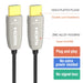 Directional HDMI fiber optic cable with clearly labeled source and display ends, plug and play with no external power required for stable 4K HDR signal.