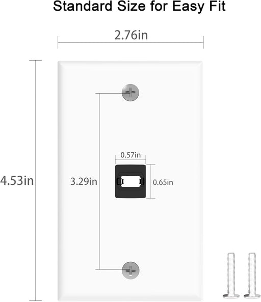 Standard size RUIPRO MPO keystone wall plate with 2.76 x 4.53 inch dimensions.