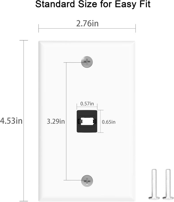 Standard size RUIPRO MPO keystone wall plate with 2.76 x 4.53 inch dimensions.
